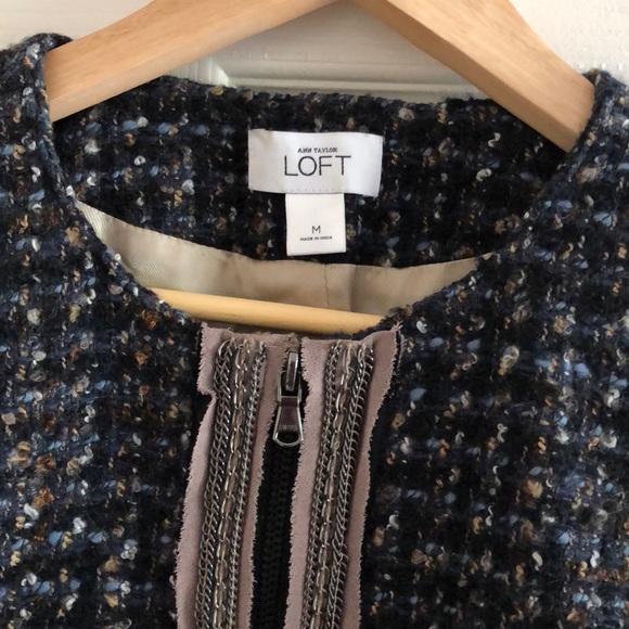 Ann Taylor LOFT tweed bomber jacket - Picture 2 of 7